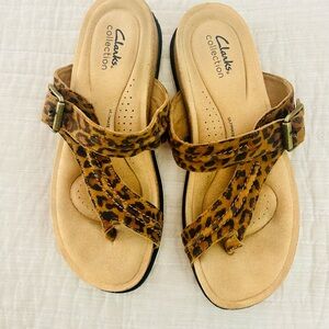 Clarks Brown Sandals with Stylish Crisscross Straps